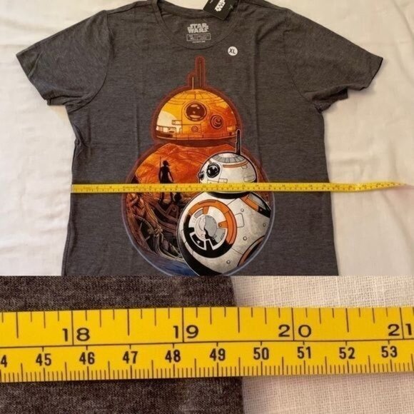 Star Wars BB8 Jakku Scene Graphic Tee Shirt Size XL Gray Casual Force Awakens - Picture 5 of 8